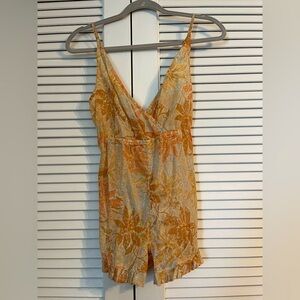 Roxy - FLORAL Peach Beach RESORT ROMPER Overalls Shorts